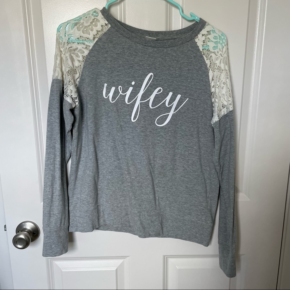 David’s Bridal Wifey Long Sleeve Shirt